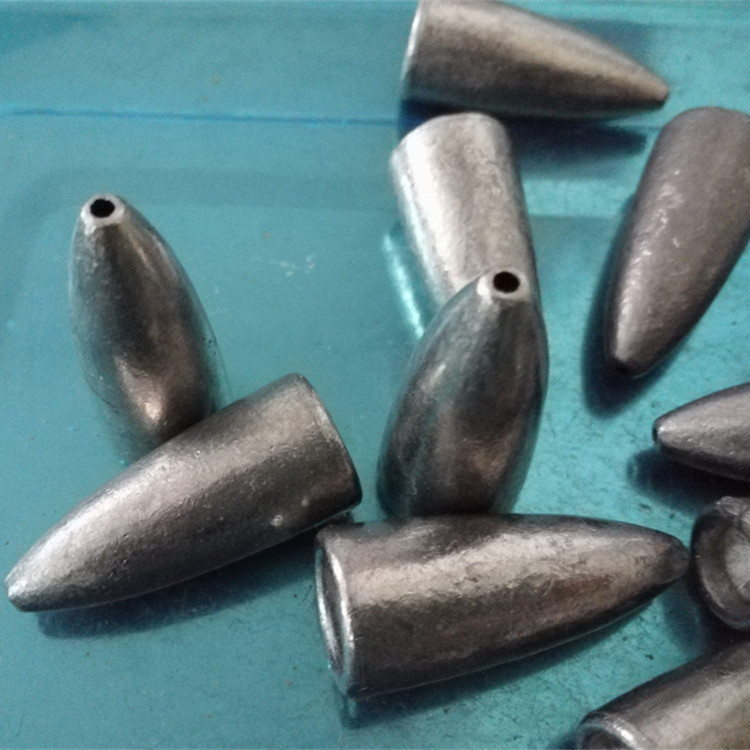 正品子弹形通心海钓铅坠 抛竿空心垂钓子弹铅坠渔具厂家直销批发