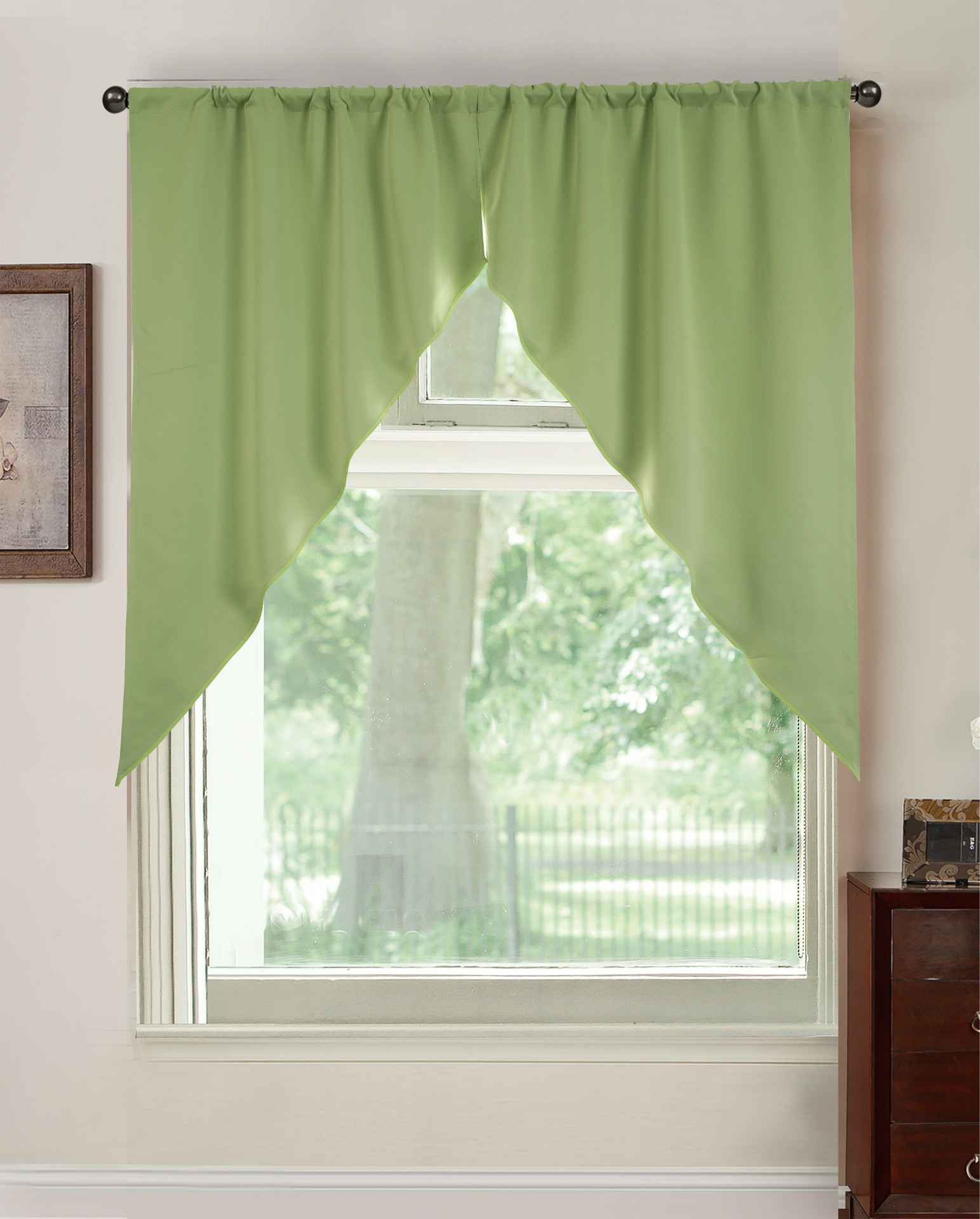 厂家直销纯色遮光窗帘加工亚马逊三角帘现货厨房帘短帘一件代发