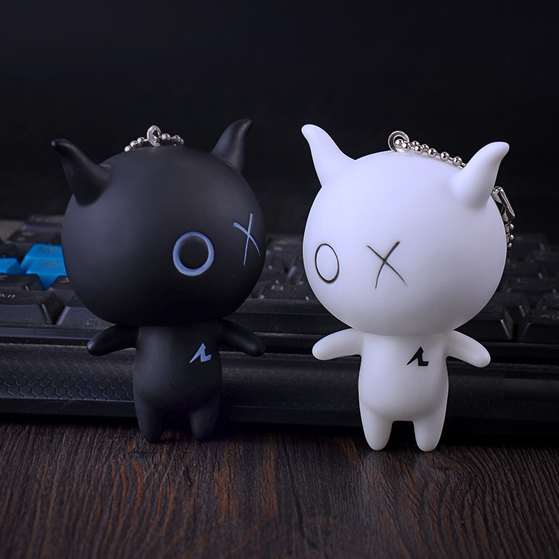 厂家供应创意搪胶公仔汽车钥匙扣钥匙链个性刘德华黑仔钥匙挂饰