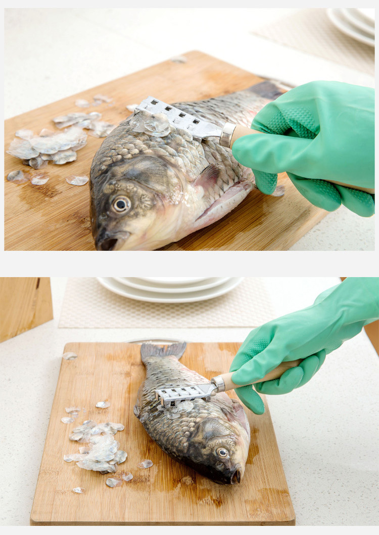 日本echo不锈钢鱼鳞刨手动去鱼鳞刷厨房工具打刮鱼鳞刀去鳞器