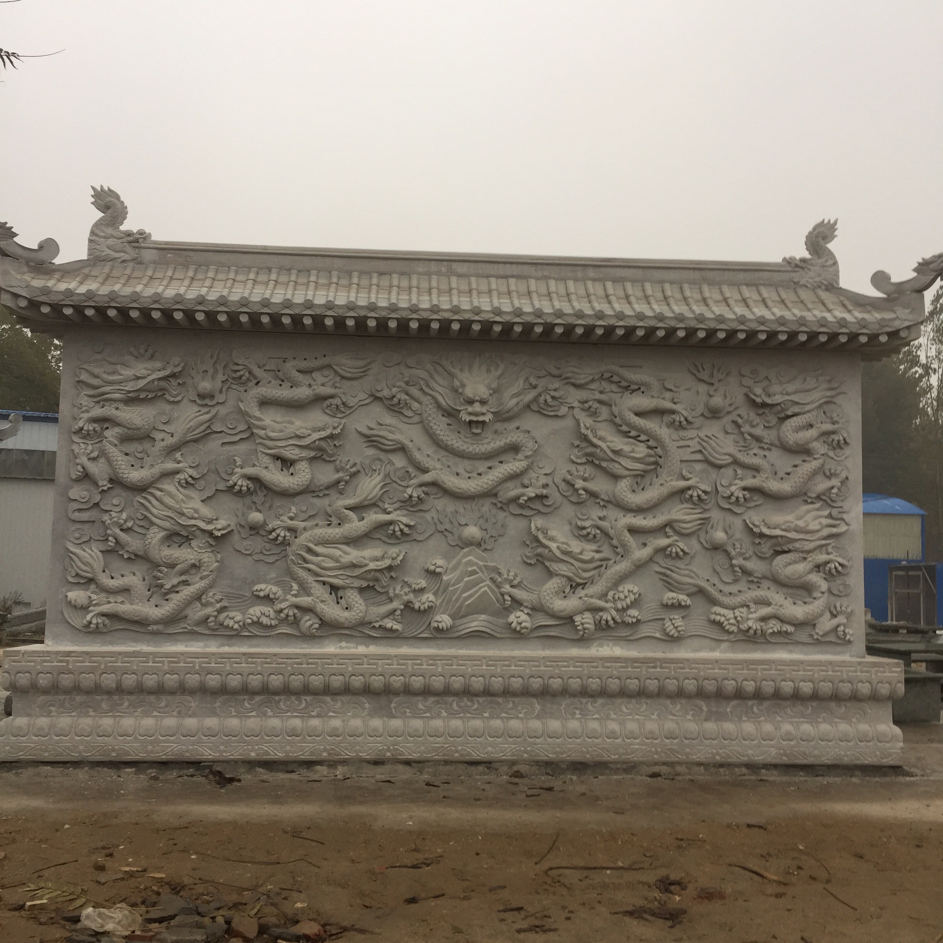 石雕厂家制作石雕影壁墙 花岗岩浮雕制作 仿古影壁墙摆件