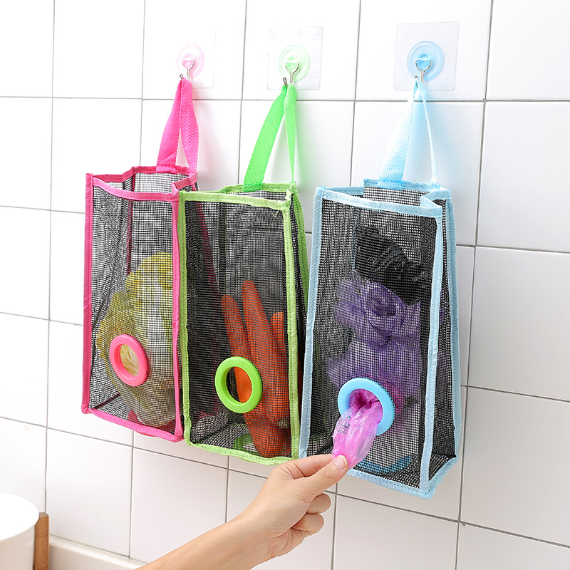 Hanging Breathable Mesh Kitchen Garbage Bag Hanging Storage Bag Environmental Protection Plastic Bag Shopping Storage Bag