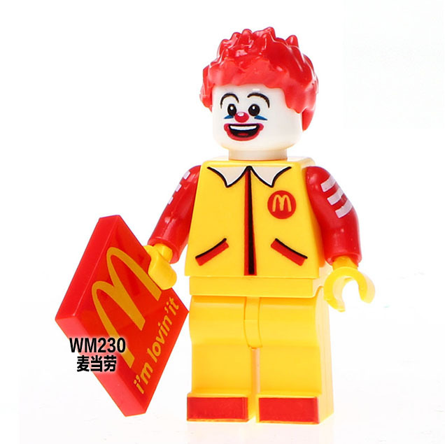 第三方拼装积木人仔wm230麦当劳叔叔外贸热销益智儿童玩具