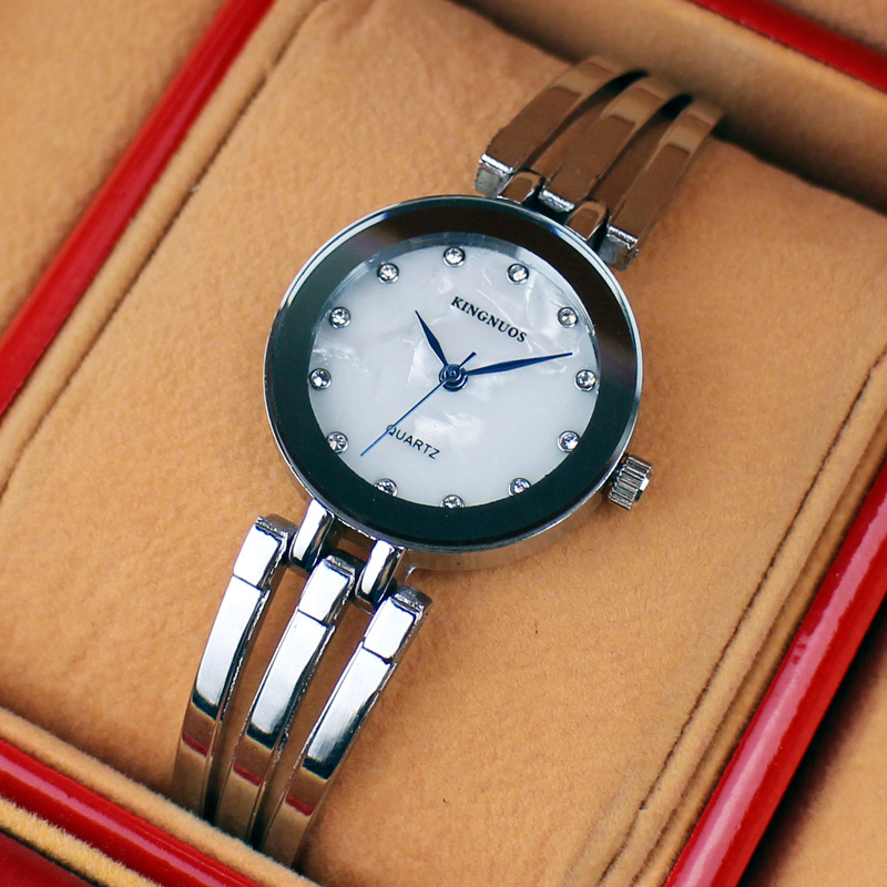 金诺时正品镶钻女士手链表 贝壳面女士手表 学生手表现货批发