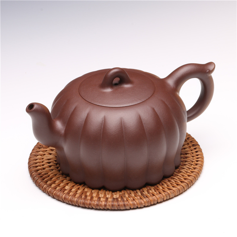 宜兴名家手工紫砂壶原矿紫泥裙瓣茶壶功夫茶具套装