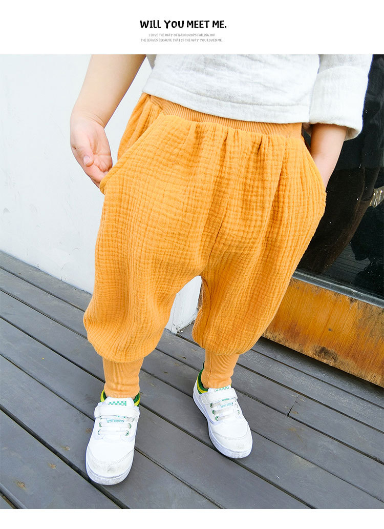 儿童灯笼裤2017春秋装新款普通休闲裤男女童韩版纯色休闲大裆垮裤