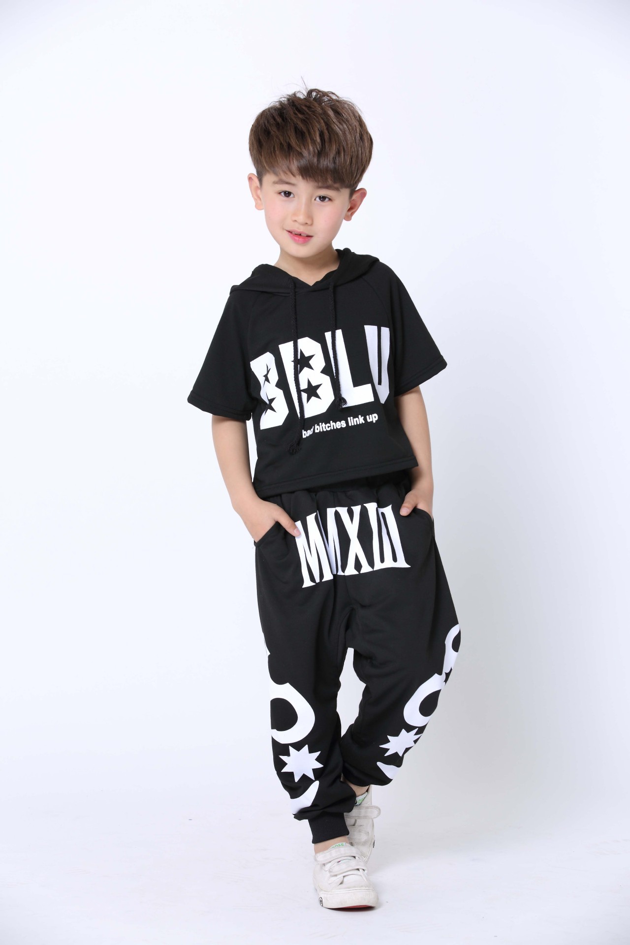 新款春秋季儿童现代舞服装街舞表演服学生女童嘻哈爵士舞潮装