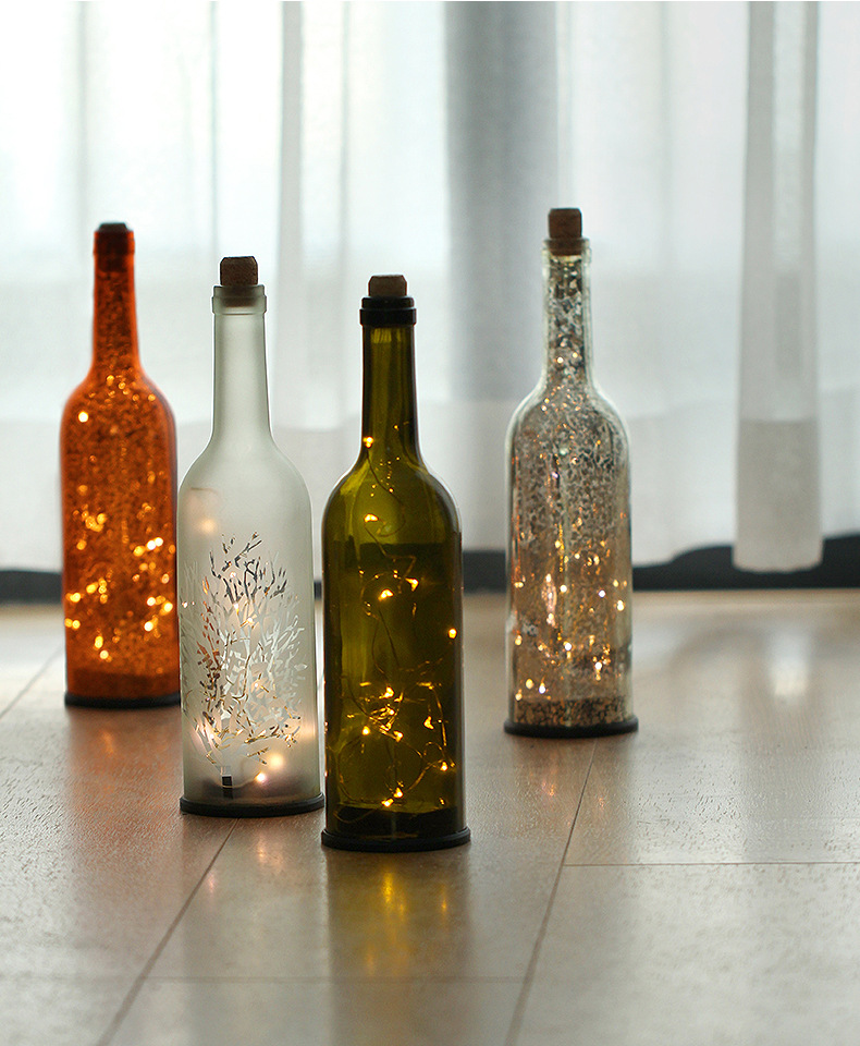新款装饰led星空酒瓶灯 磨砂酒瓶装饰小夜灯 家居酒吧ktv装饰台灯