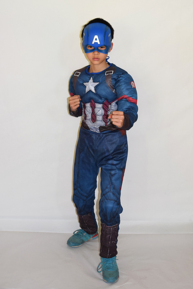 批发万圣节美队肌肉服装儿童成人肌肉cos表演演出扮演英雄服旺诺