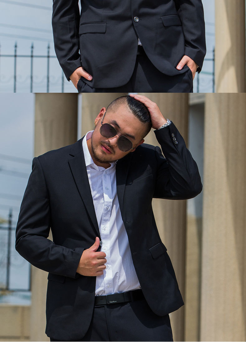 加肥加大码男士西装特大号胖子男装肥佬西服结婚礼服职业装工装男