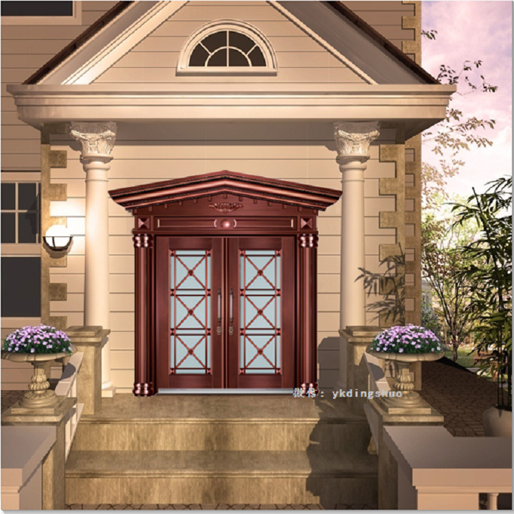 鼎烁豪华客厅安全进户玻璃门 拼接大门 别墅入户子母门防盗非标门