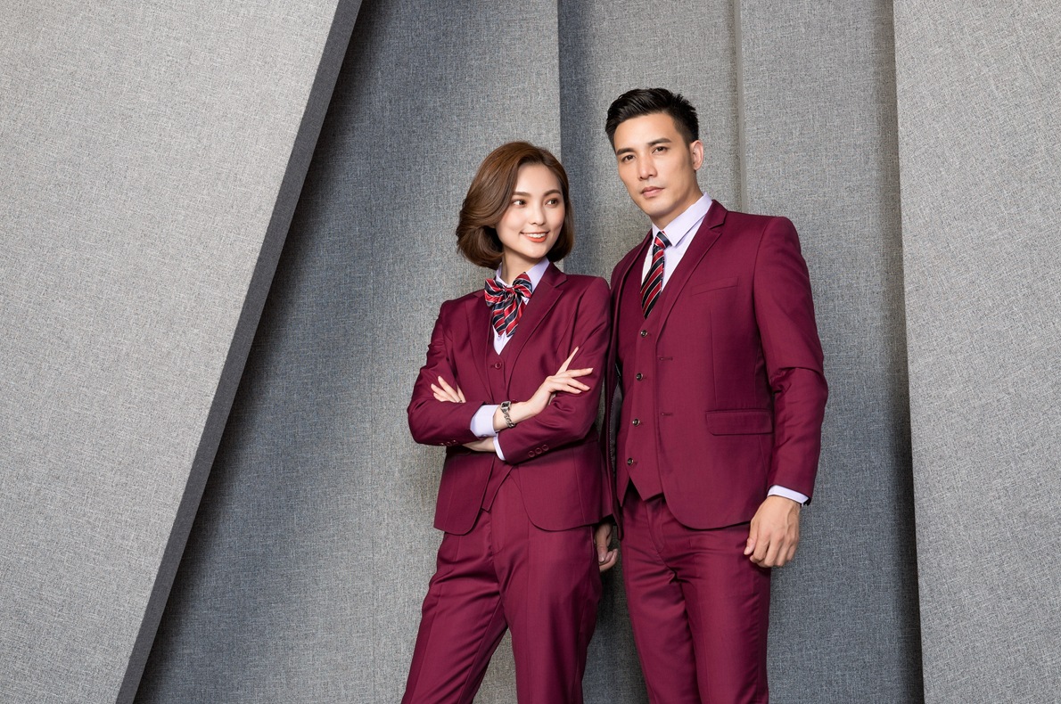 秋冬男女西装套装高档商务正装 红色伴郎新郎婚礼西服男女工作服