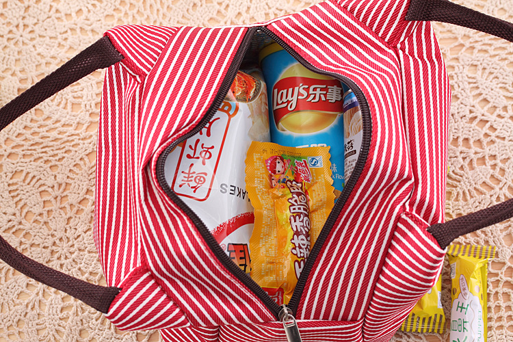 厂家直销冰袋条纹便当包保温袋 防水加厚学生冰包手提饭盒袋定制