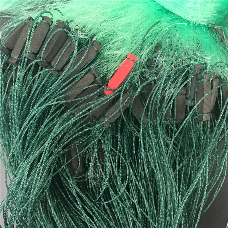 5米高100米三层渔网绿丝粘网捕鱼挂网水库捕鱼网批发
