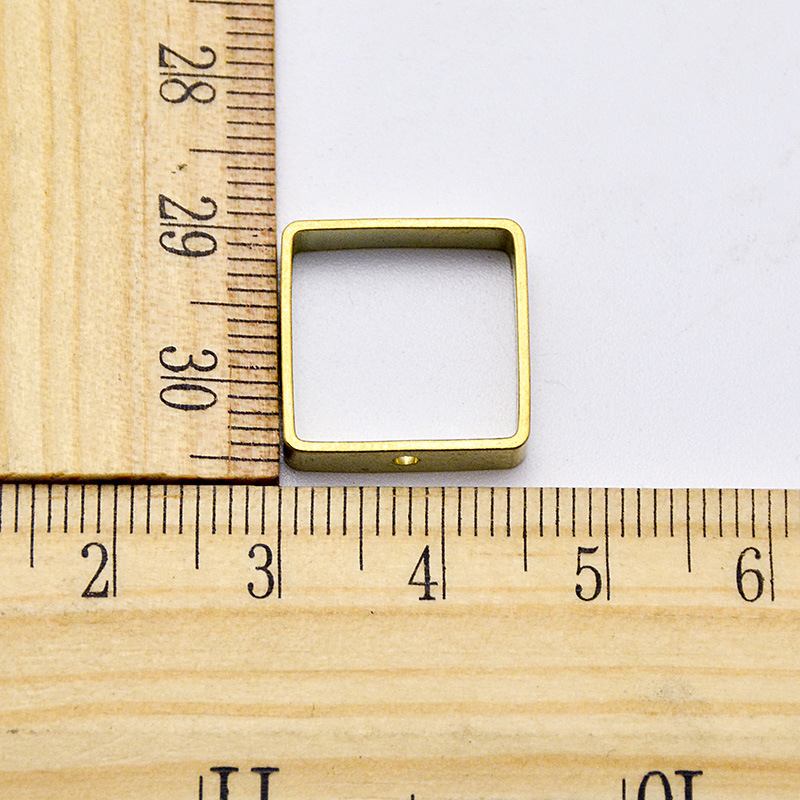diy铜饰品配件15mm纯铜单孔几何正方形框 韩版手工耳环挂件材料