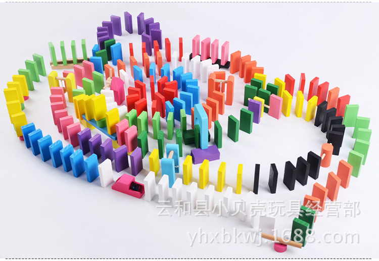 巨大号儿童500片多米诺骨牌机关 木制成人学生比赛专用积木 批发