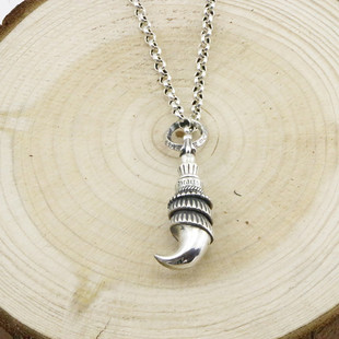 ch朋克风欧美925纯银男士个性海盗弯钩大吊坠 潮霸气泰银项链挂坠