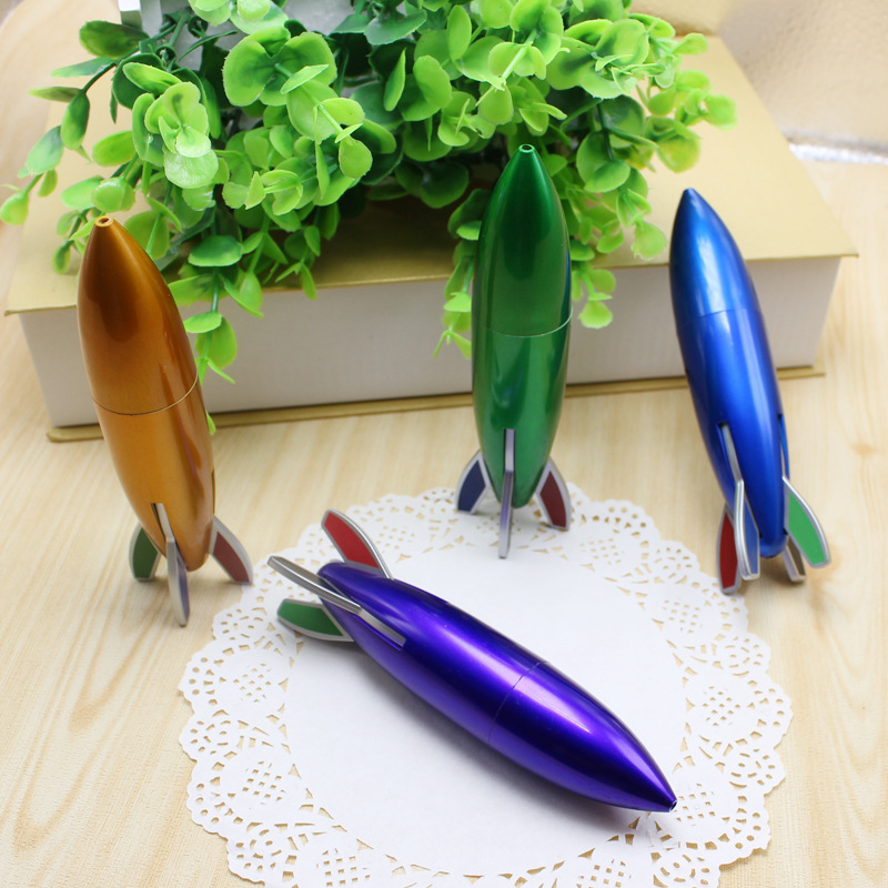 创意四色火箭笔日韩小导弹笔创意笔导弹飞机火箭造型四色圆珠笔