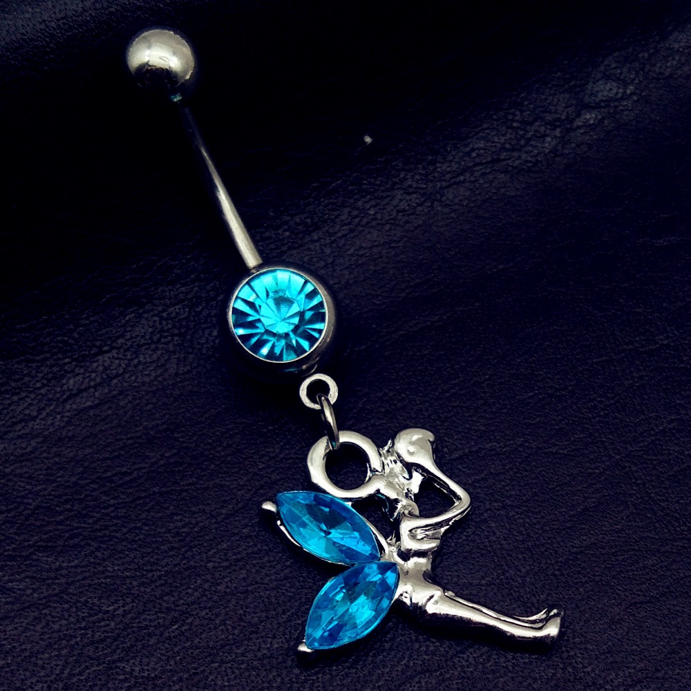 人体穿刺饰品仙女肚脐环天使脐扣脐钉欧美爆款外贸不锈钢饰品