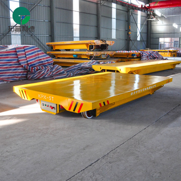 物料运输小车蓄电池轨道电动平车kpx5t小型电动平板拖车