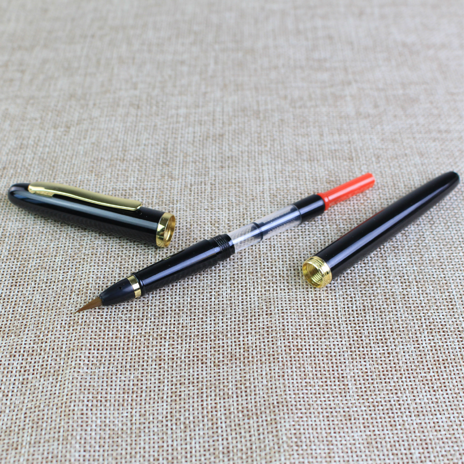 新款自来水笔储水毛笔软笔钢笔式吸水型勾线狼毫小楷毛笔文房四宝