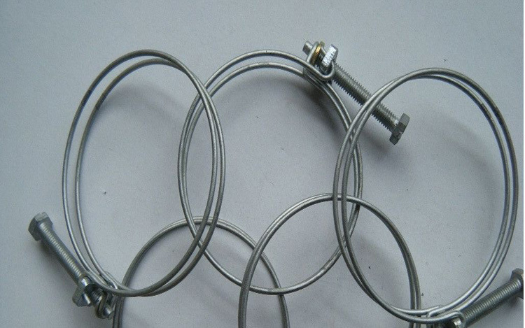 双钢丝喉箍不锈钢钢丝箍双钢丝卡箍管夹 喉箍管卡卡子 厂家供应