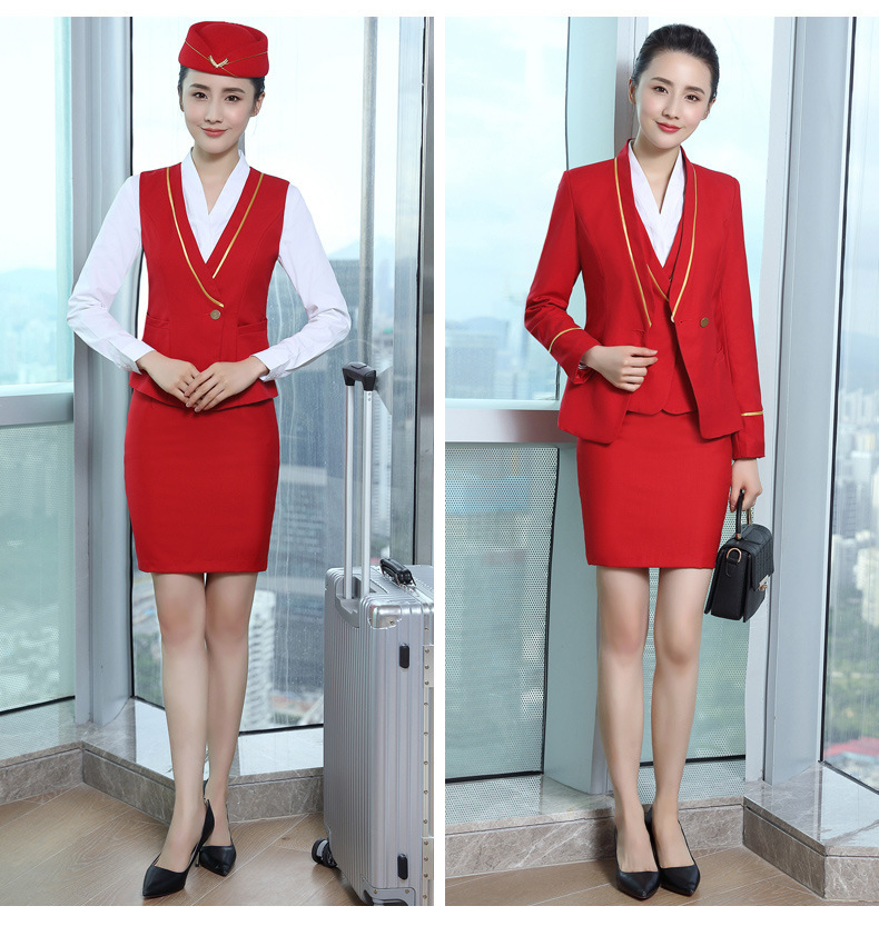 2018秋职业装套装南航空姐制服女航空银行制服酒店美容师工装