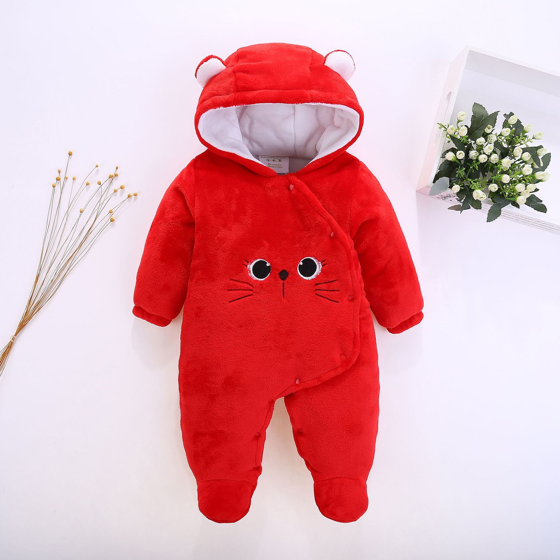 Baby Jumpsuit Thickened Autumn and Winter Male and Female Baby Rompers Newborn Autumn Clothes Winter Cotton-Padded Coat Jumpsuit