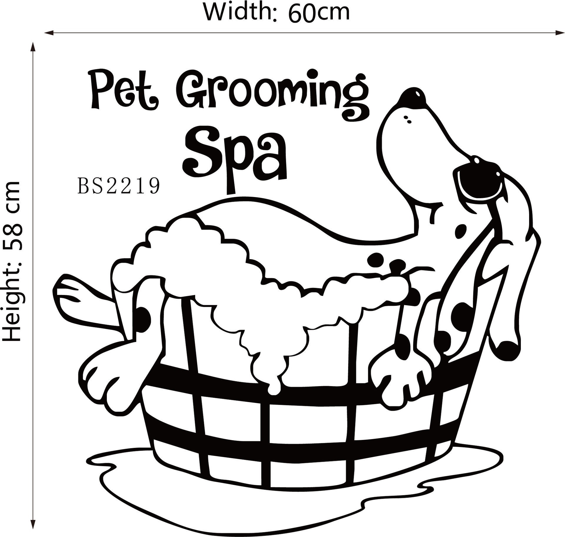 新aw272 可爱儿童卡通狗狗洗澡墙贴 客厅办公室装饰贴画 可定制