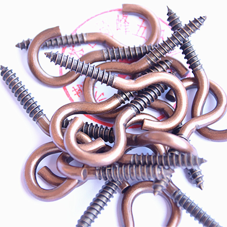 开口羊眼吊环自攻钉厂家批发问号木螺丝3.7*21*45mm挂钩9字形螺钉