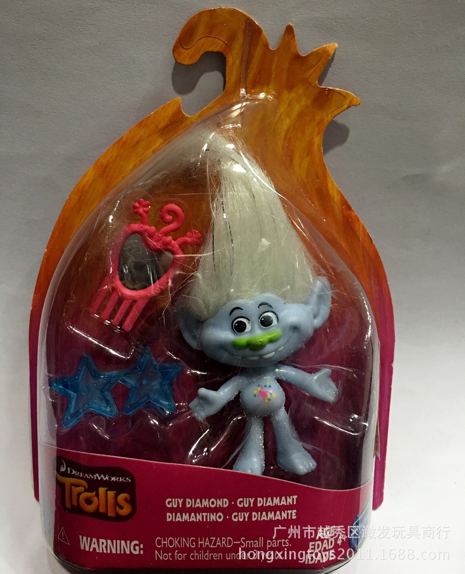魔发精灵trolls摆件玩具 11款波比布兰奇可爱公仔真毛发手办玩偶