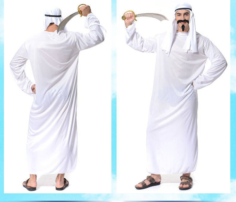 万圣节服装白袍演出表演服饰cosplay阿拉伯中东长袍鬼节派对装扮