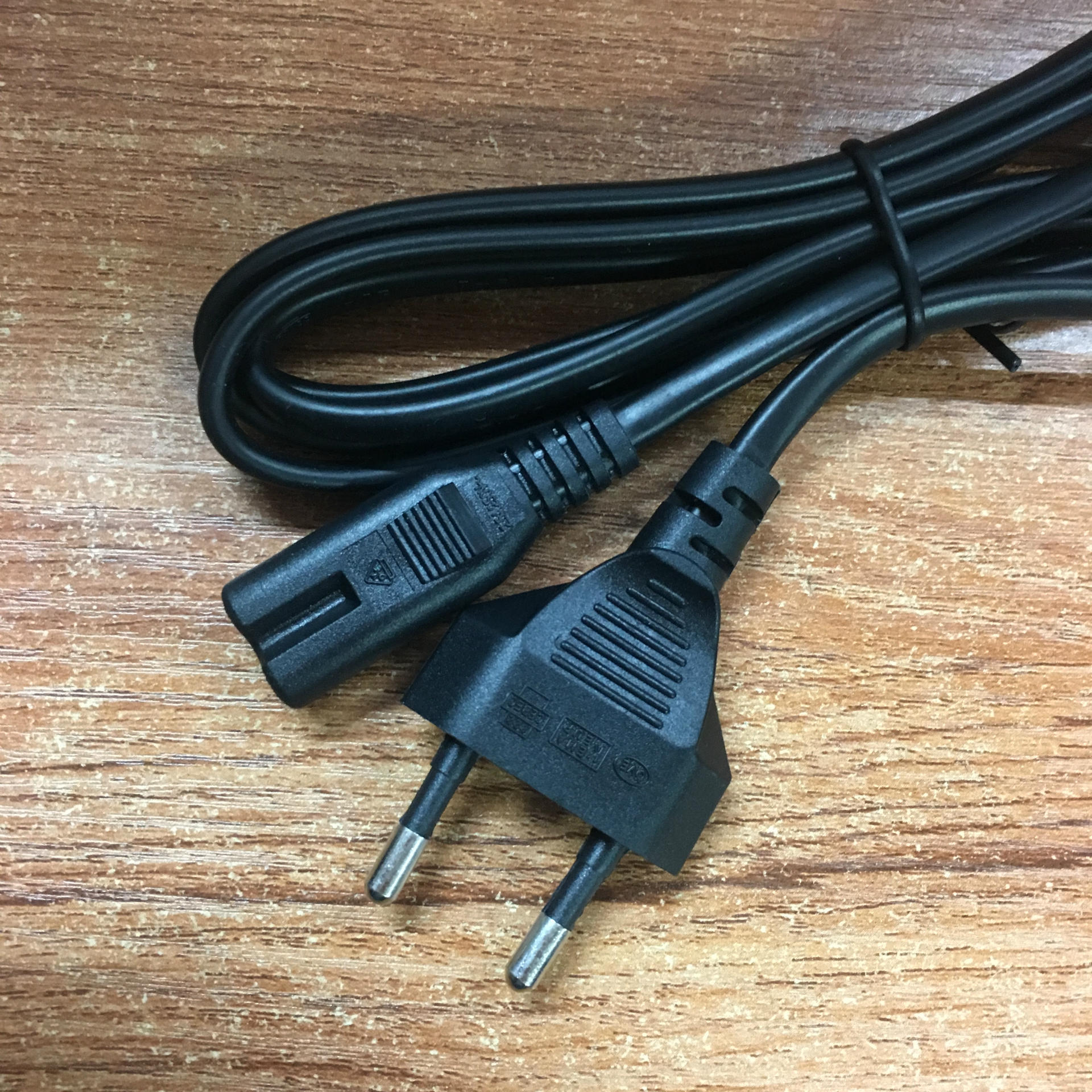 5米欧规德标欧式电源线 2芯插头线 8字尾插头vde认证