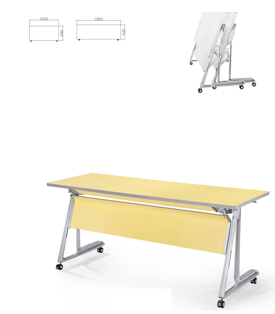 智慧教室折叠学习桌 翻板折叠桌 铝合金培训桌 会议台