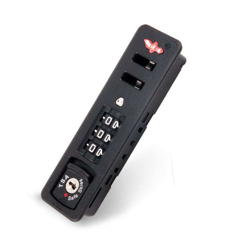 美国tsa正品hd069a火炬海关锁pc箱边锁下嵌式海关固定锁拉片锁