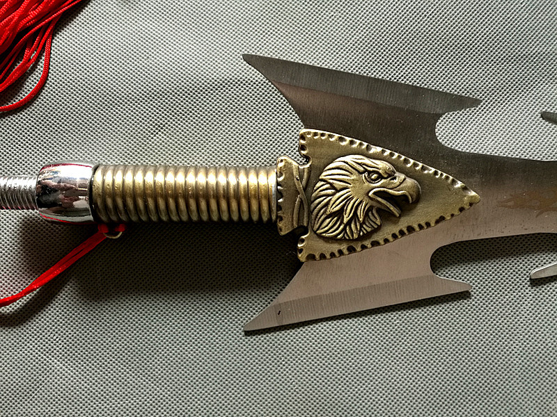 龙泉市市刀剑 十八般兵器 不锈钢 黑杆大号红缨枪 未开刃