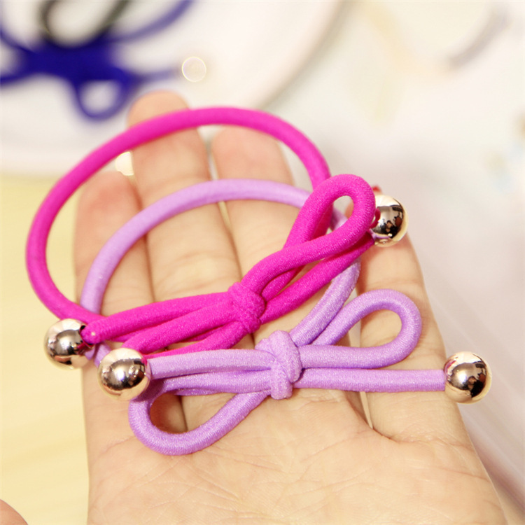 厂家直销韩版发饰手工打结蝴蝶结扎头发皮筋发圈两元店饰品