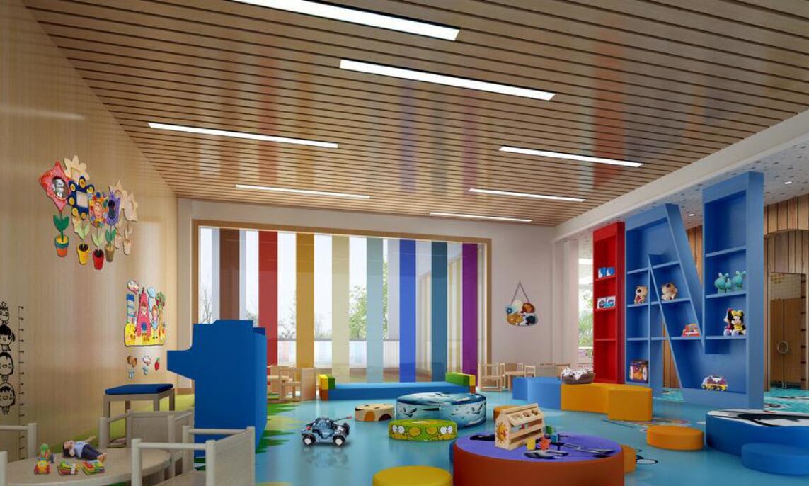 幼儿园天花吊顶七彩铝方通