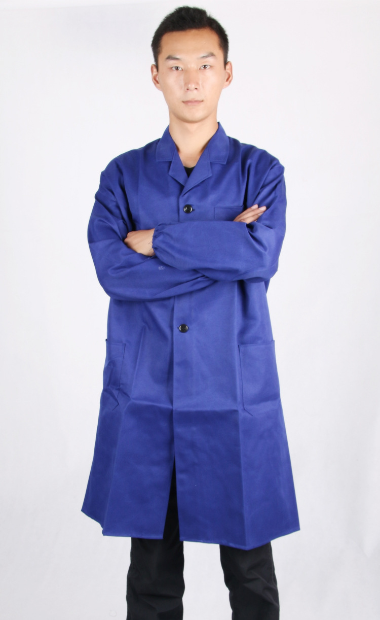批发蓝大褂工作服 劳保服 长袖劳保大褂厂服车间工作服