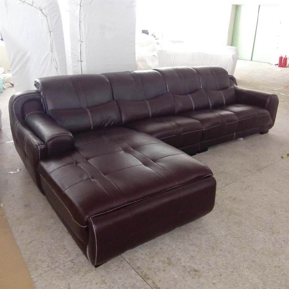 休闲皮沙发转角图片