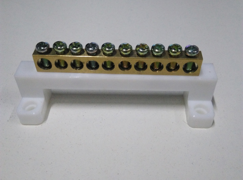 零排接线端子接线端子零线排零地排10位孔铜排接地大电流711