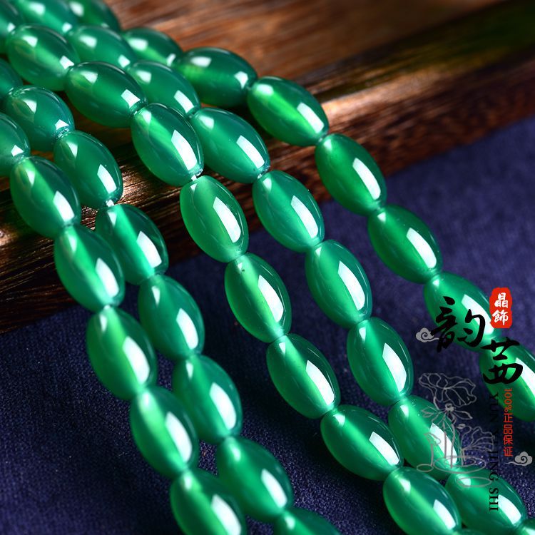 水晶半成品优化绿玛瑙桶珠散珠 批发 diy手工串珠珠子饰品手链项