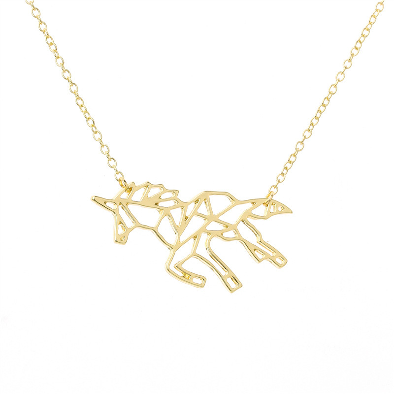 simple titanium&stainless steel plating necklace geometric