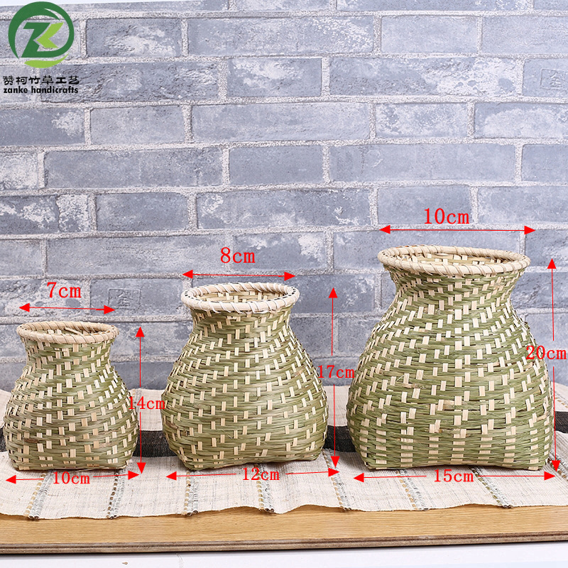 竹编鱼篓手工编织竹制品插花竹篮舞蹈舞台道具绘画工艺品diy批发