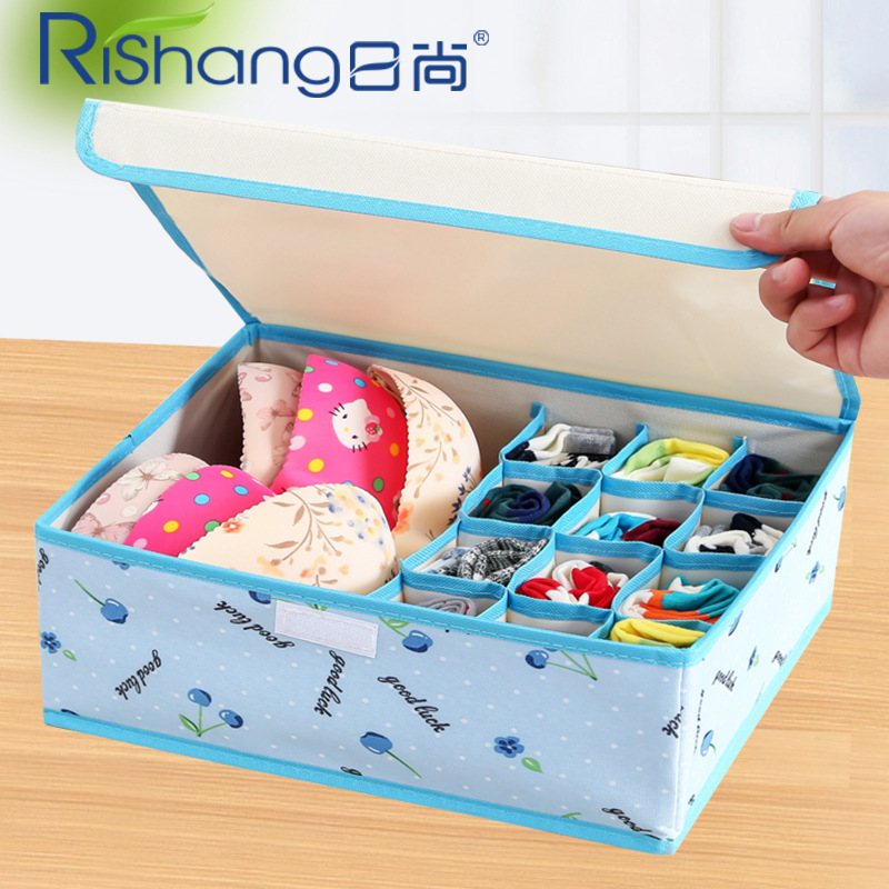 Underwear Storage Box Wholesale Sub-Fabric Underwear Storage Box Oxford Cloth Socks Underwear Underwear Storage Box 