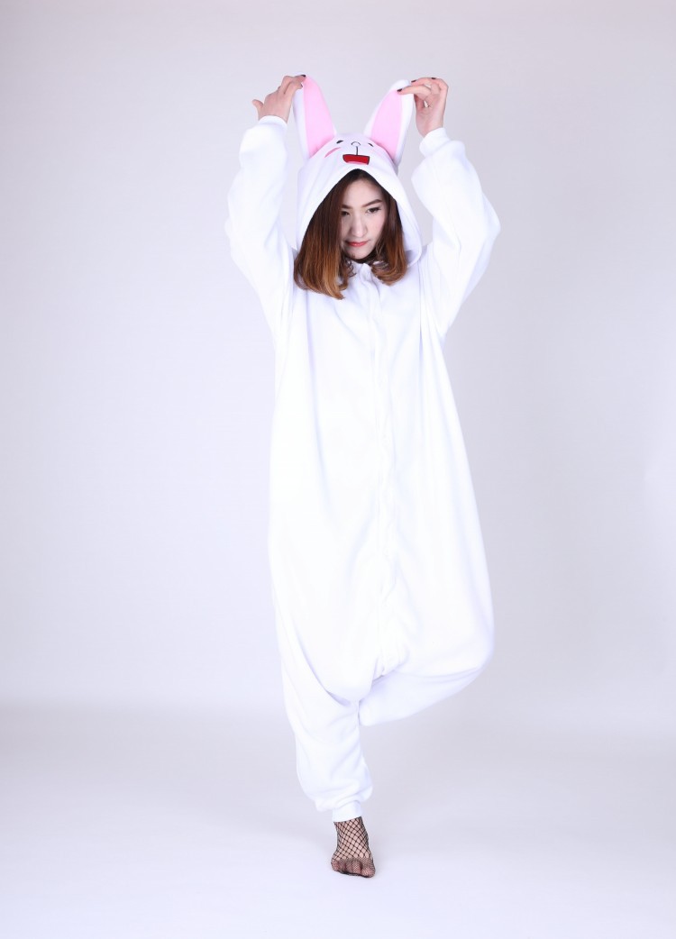 新款冬季卡通连体可妮兔连体睡衣男女家居服情侣睡衣家居服外贸