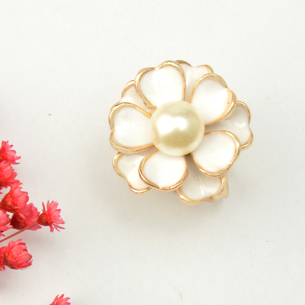 2018新款 韩版高端 丝巾环饰品个性山茶花 围巾扣 三环丝巾扣定制