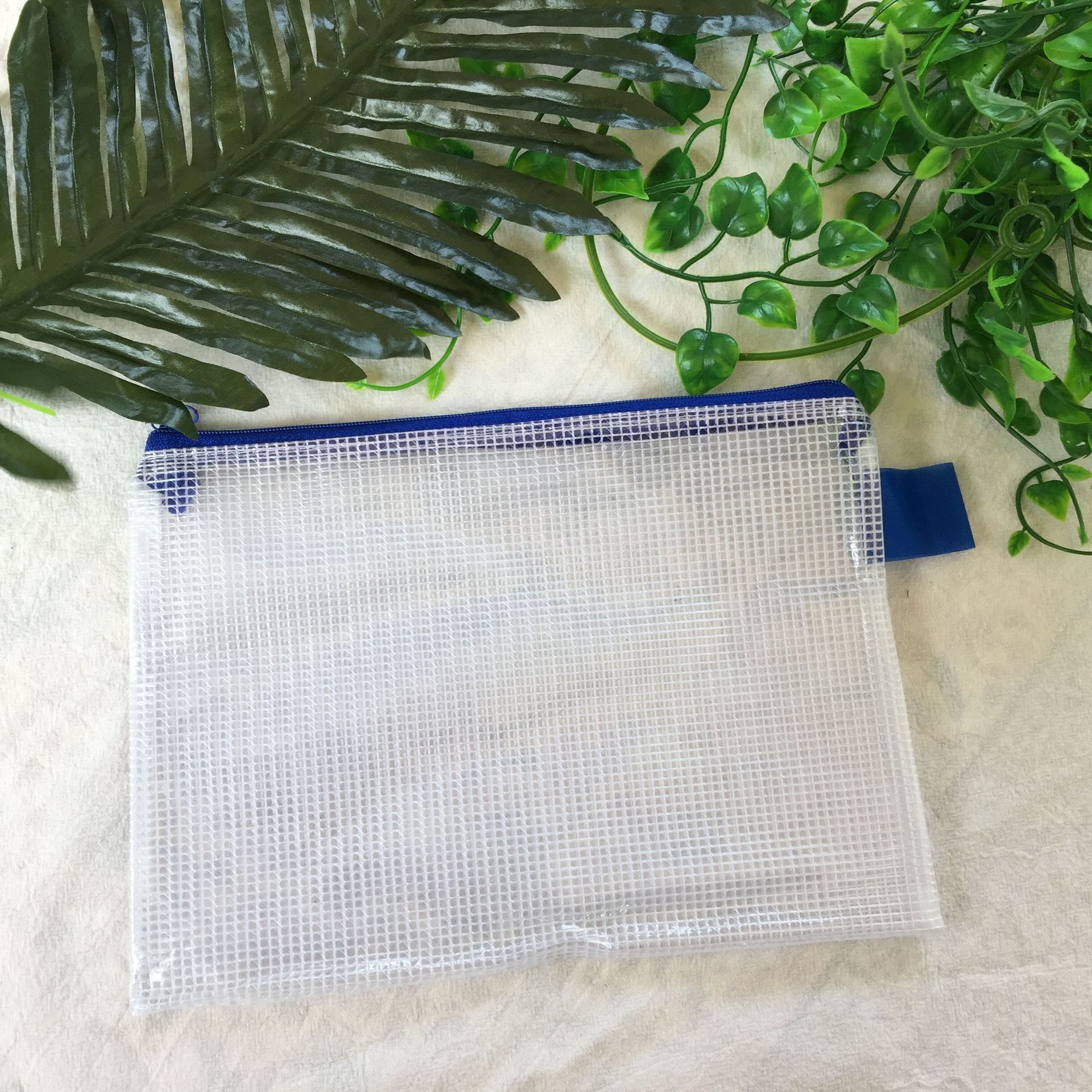 金鹰 透明a4网格文件袋 拉链网袋可定制logo办公文具用品资料袋