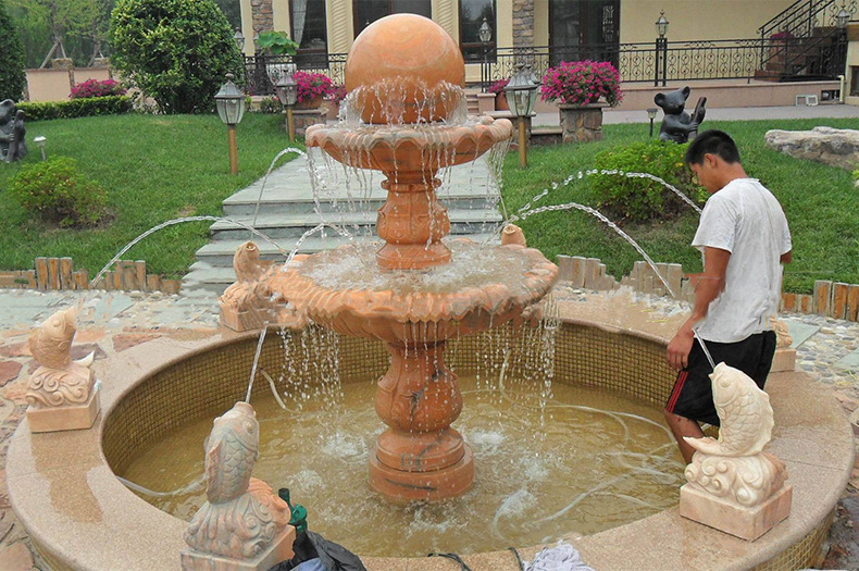 小型石雕鲤鱼水转球喷泉 主图