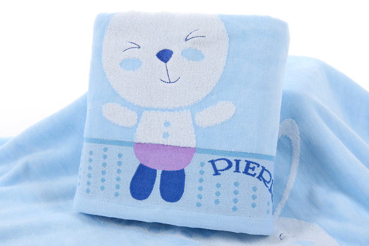 高阳厂家批发卡通浴巾舒适柔软吸水纯棉割绒提花全棉毛巾一件代发